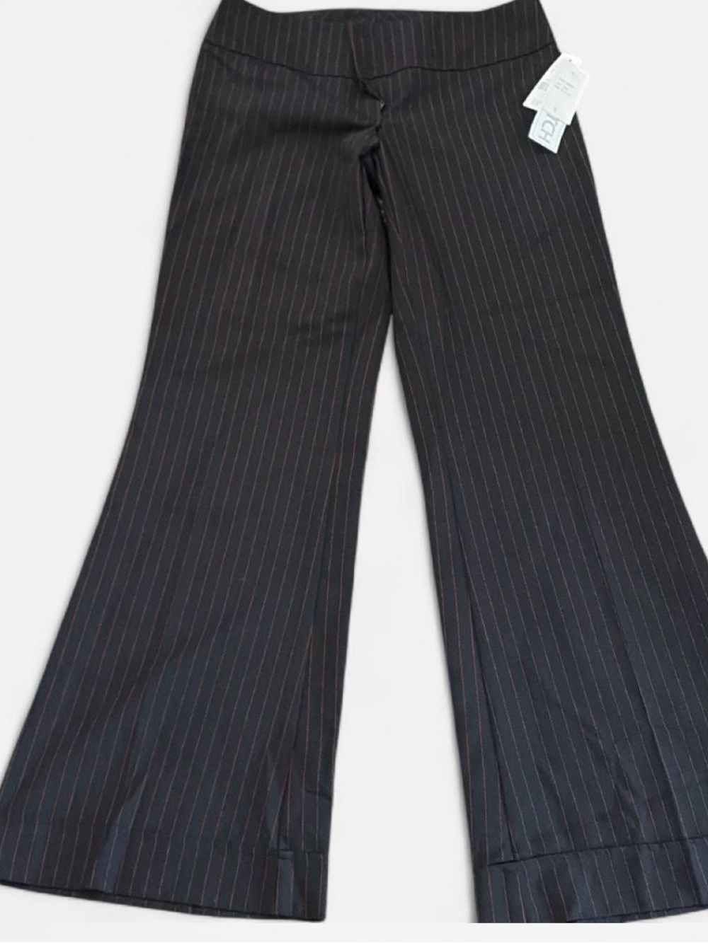 Yohji Yamamoto Black Trousers with Red Pinstripes NWT Y2K era  2000 wide leg - Picture 2 of 5